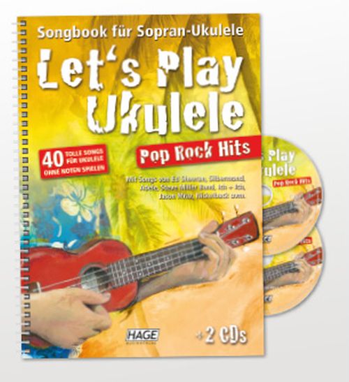 HAGE EH3957 Let's Play Ukulele Pop Rock Hits (mit 2 CDs)