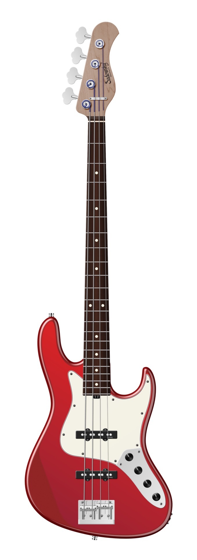 Sadowsky MetroExpress 22-Fret Will Lee Artist Line Bass, Morado Fingerboard, 4-String - Solid Candy Apple Red Metallic High Polish