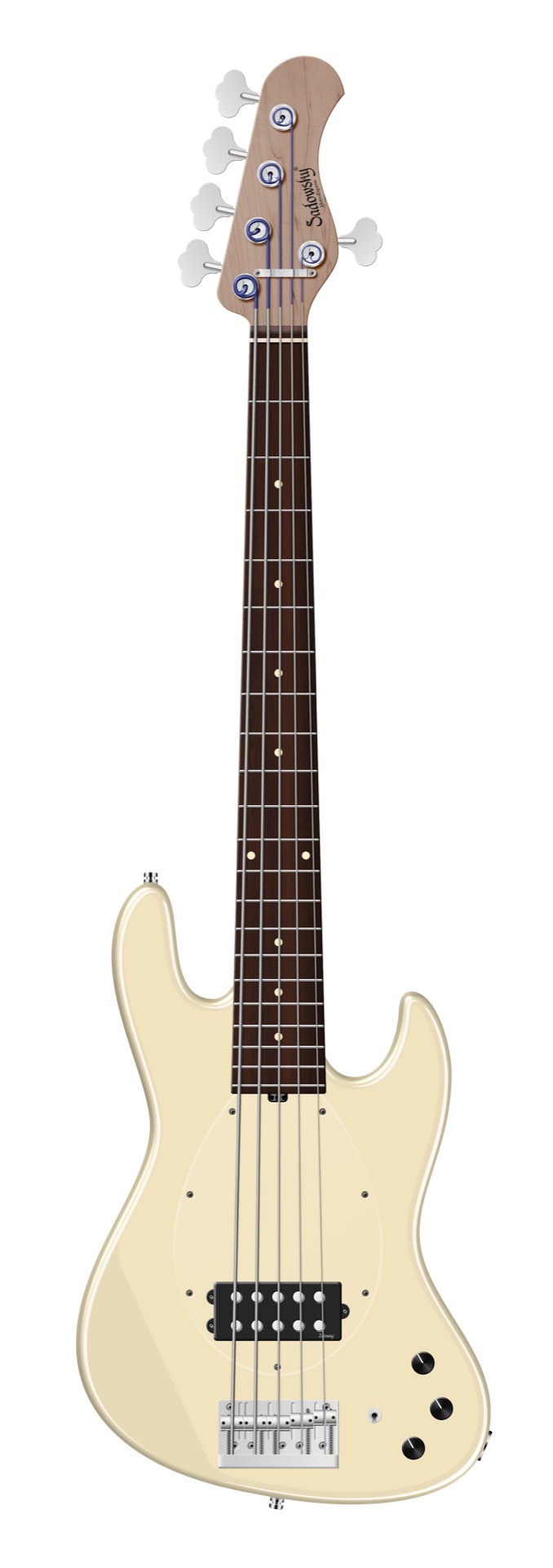 Sadowsky MetroExpress 21-Fret Vintage M Bass, Morado Fingerboard, 5-String - Solid Olympic White High Polish