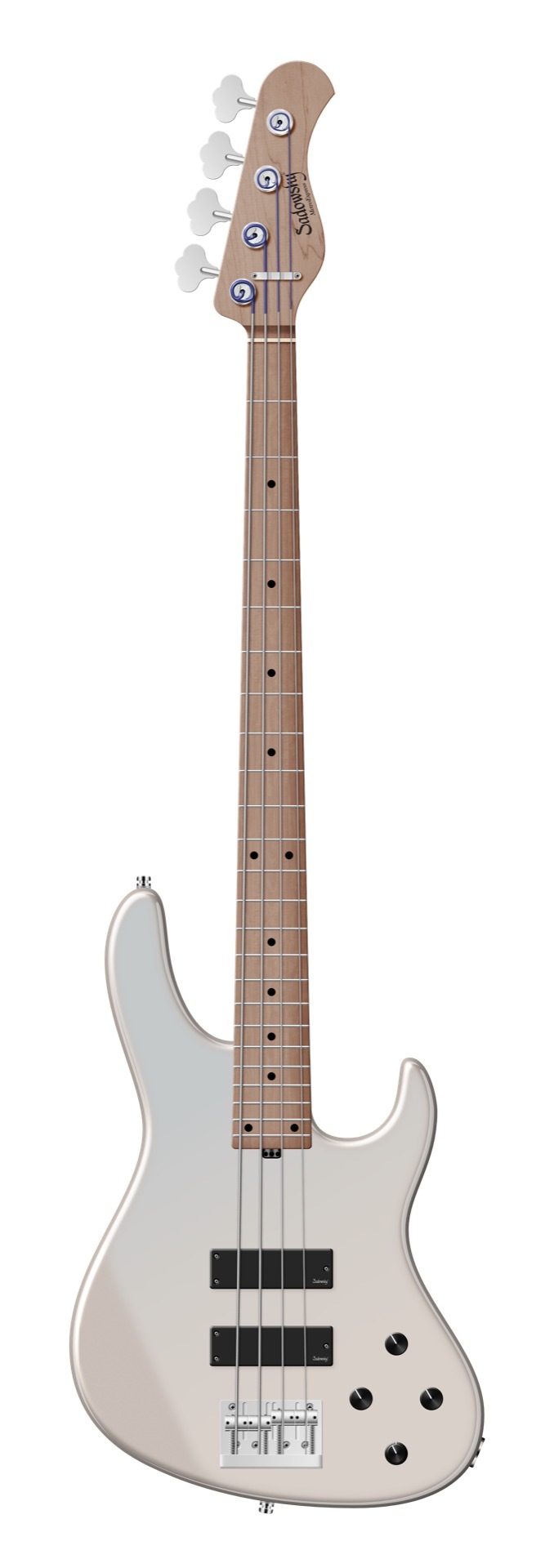 Sadowsky MetroExpress 24-Fret Modern Bass, Roasted Maple Fingerboard, 4-String - Solid Paper White Metallic High Polish