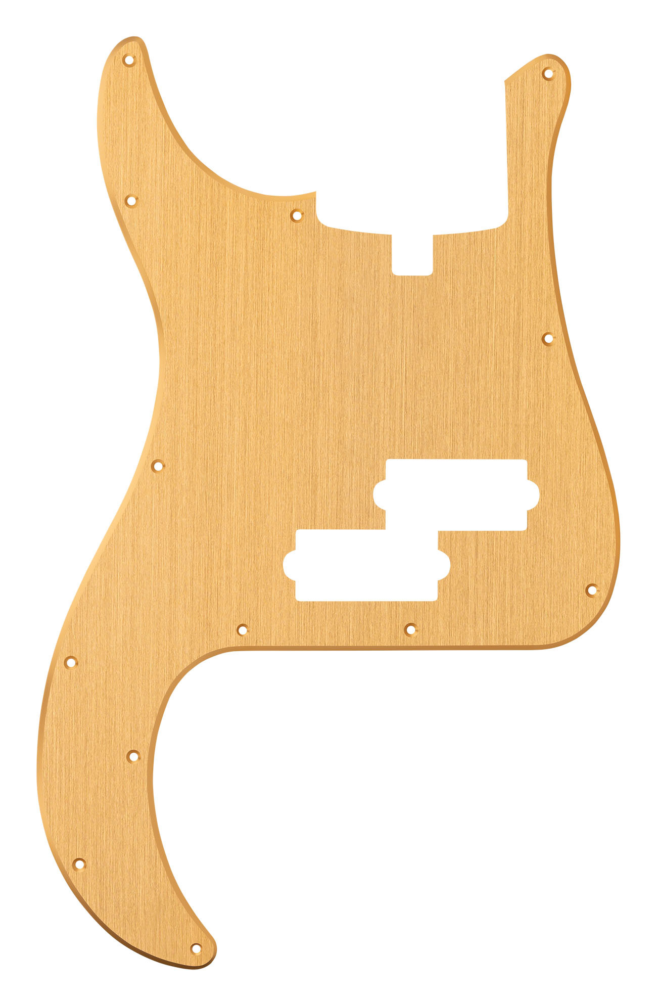 Sadowsky Parts - 21 Fret P Bass Pickguard - 5 String - Brushed Gold Aluminum Lefthand