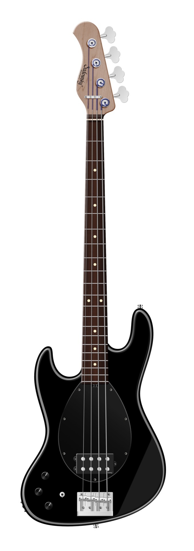 Sadowsky MetroExpress 21-Fret Vintage M Bass, Morado Fingerboard, Lefthand, 4-String - Solid Black High Polish