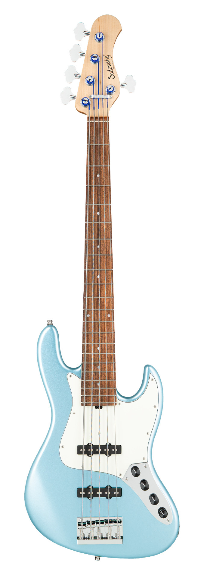 Sadowsky MetroLine 21-Fret Vintage J/J Bass, Red Alder Body, Morado Fingerboard, 5-String - Solid Ice Blue Metallic Satin