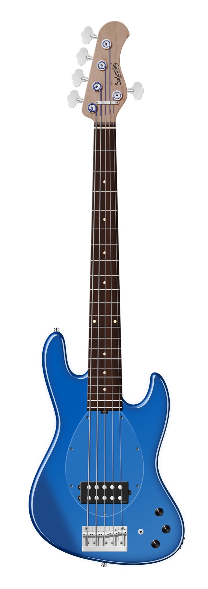 Sadowsky MetroExpress 21-Fret Vintage M Bass, Morado Fingerboard, 5-String - Solid Ocean Blue Metallic High Polish