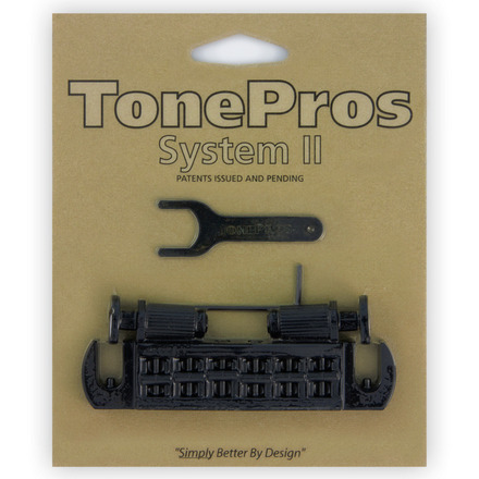 TonePros AVT2M B - Wraparound Bridge with MSPRS Locking Studs (Metric) - Black