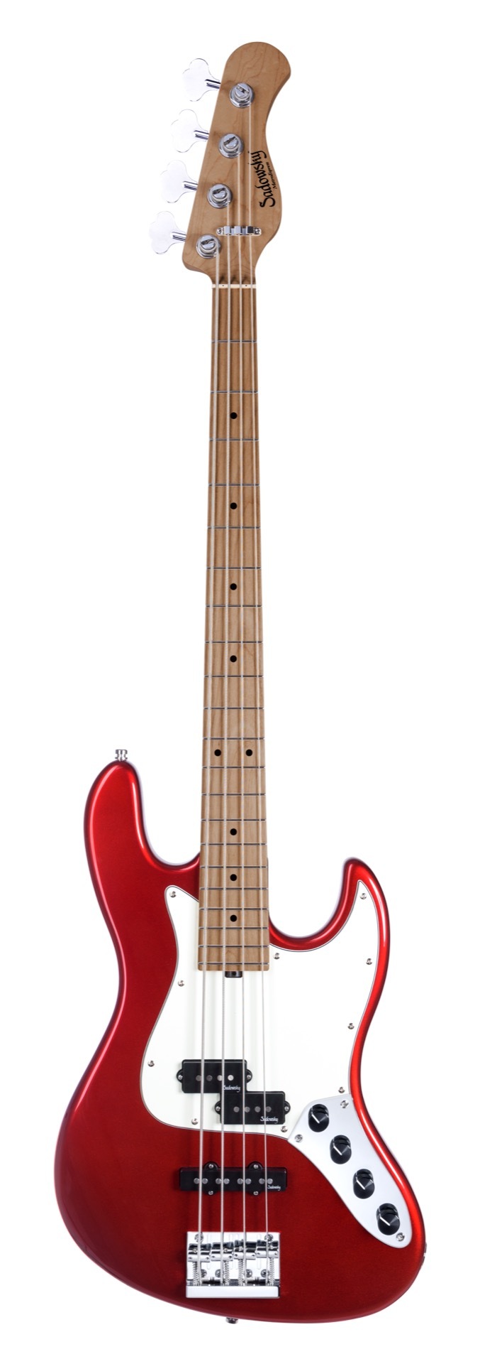 Sadowsky MetroExpress 21-Fret Hybrid P/J Bass, Roasted Maple Fingerboard, 4-String - Solid Candy Apple Red Metallic High Polish