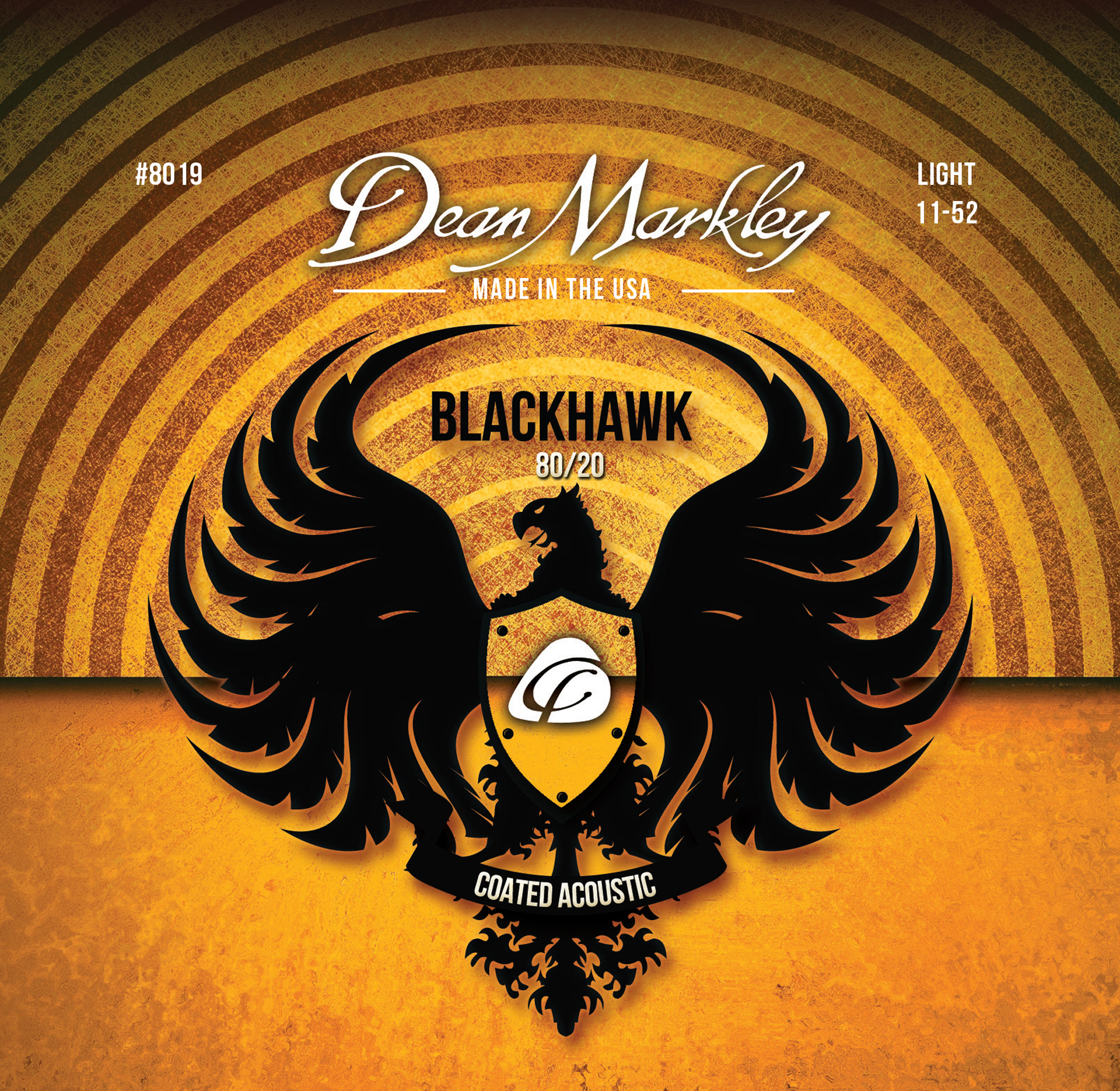 Dean Markley Blackhawk - 8019 - Coated Acoustic Guitar String Set, 80/20, Light, .011-.052