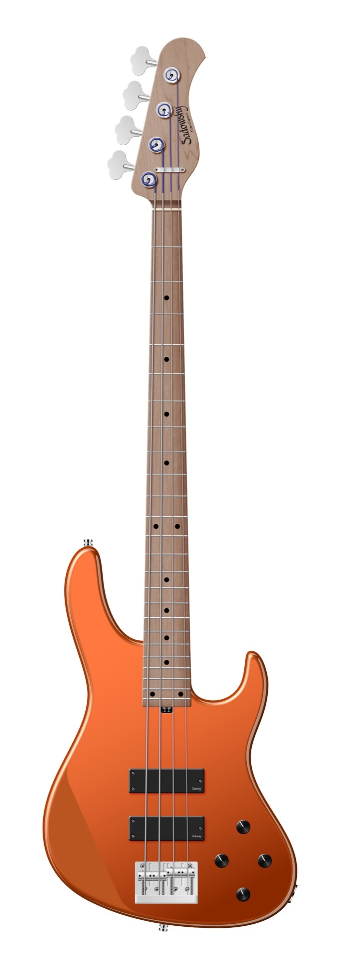 Sadowsky MetroExpress 24-Fret Modern Bass, Roasted Maple Fingerboard, 4-String - Solid Candy Apple Orange Metallic High Polish